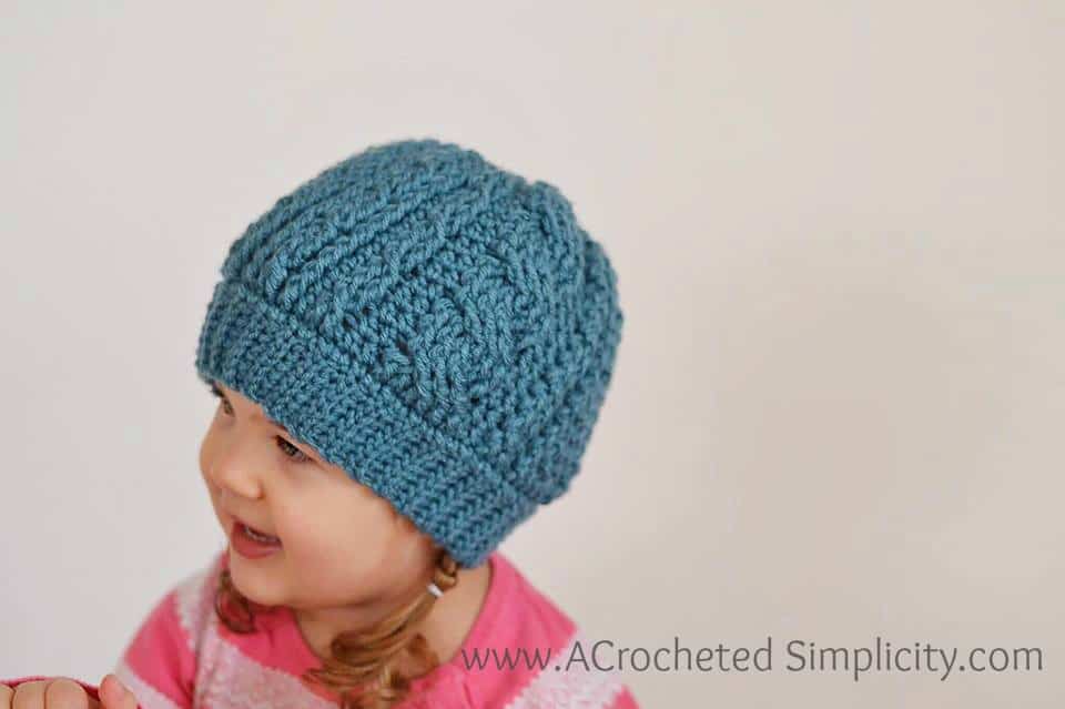 Free Crochet Pattern Crochet Cabled Beanie Toddler