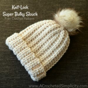 Free Crochet Pattern Knit Look Super Bulky Slouch A