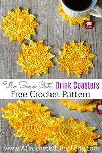 crochet drink coasters
