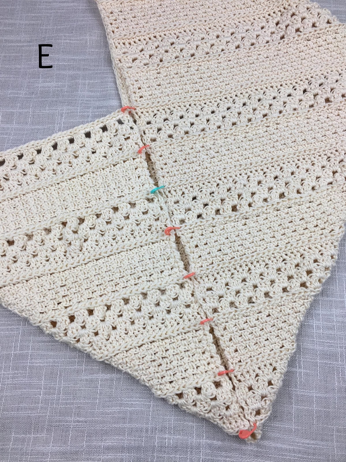 Crochet tote bag folded to form a Japanese Bento Bag.