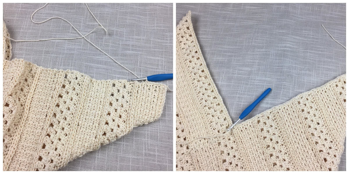 Crocheted tote bag edging tutorial.