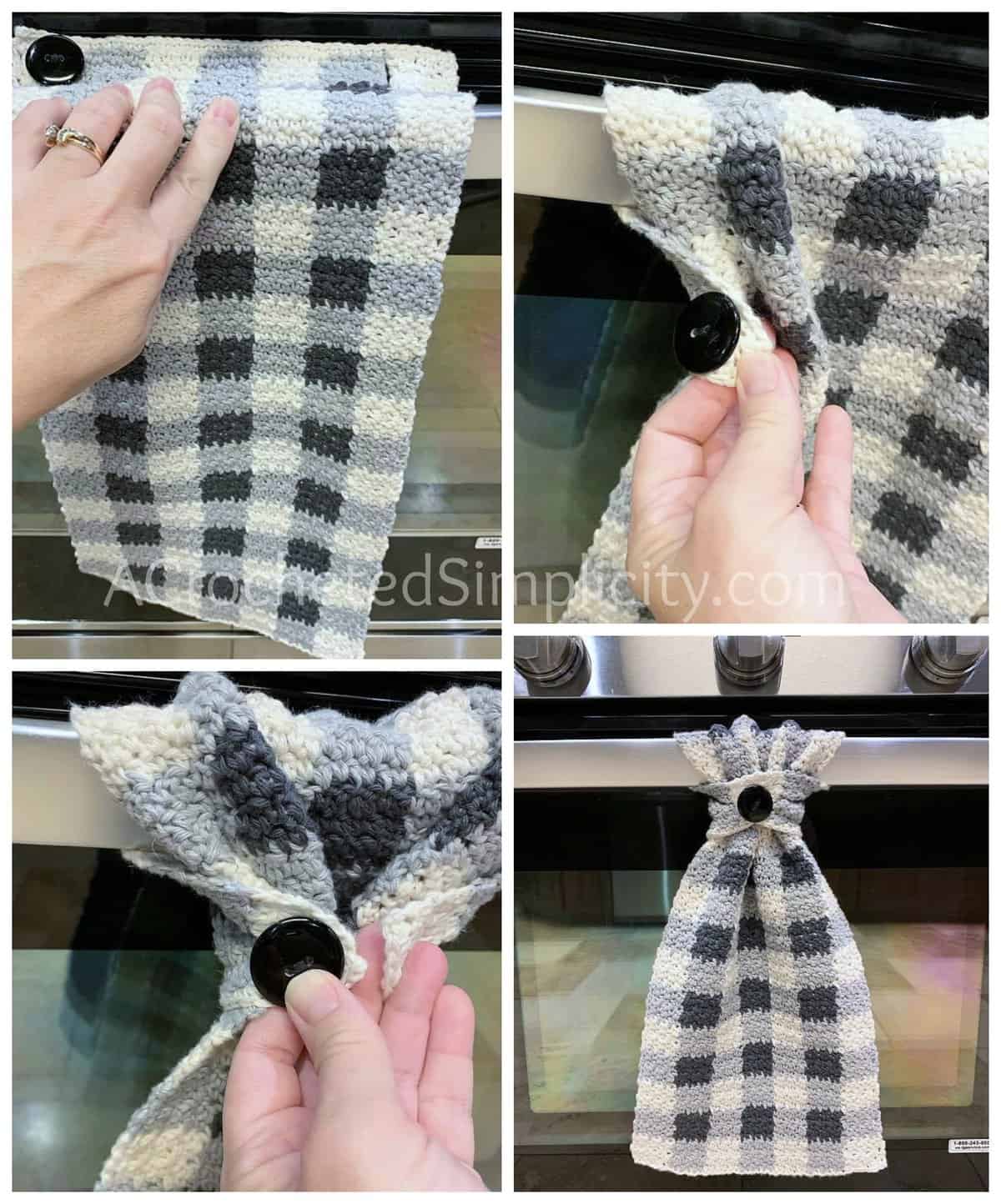 Farmhouse Heart Outlines Crochet Kitchen Towel