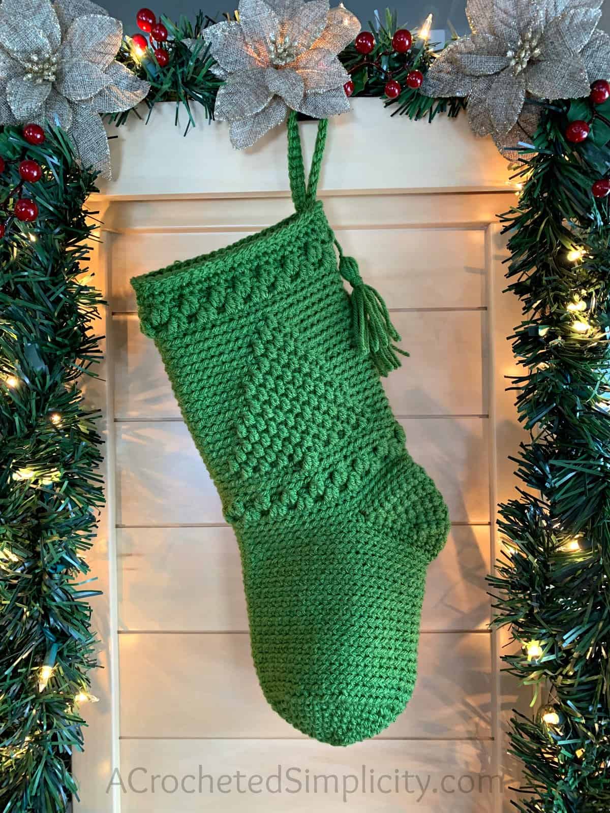 O Christmas Tree Christmas Stocking Free Crochet Pattern A Crocheted Simplicity