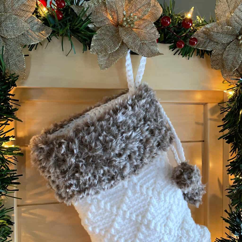 Diamonds & Fur Christmas Stocking Free Crochet Pattern A Crocheted