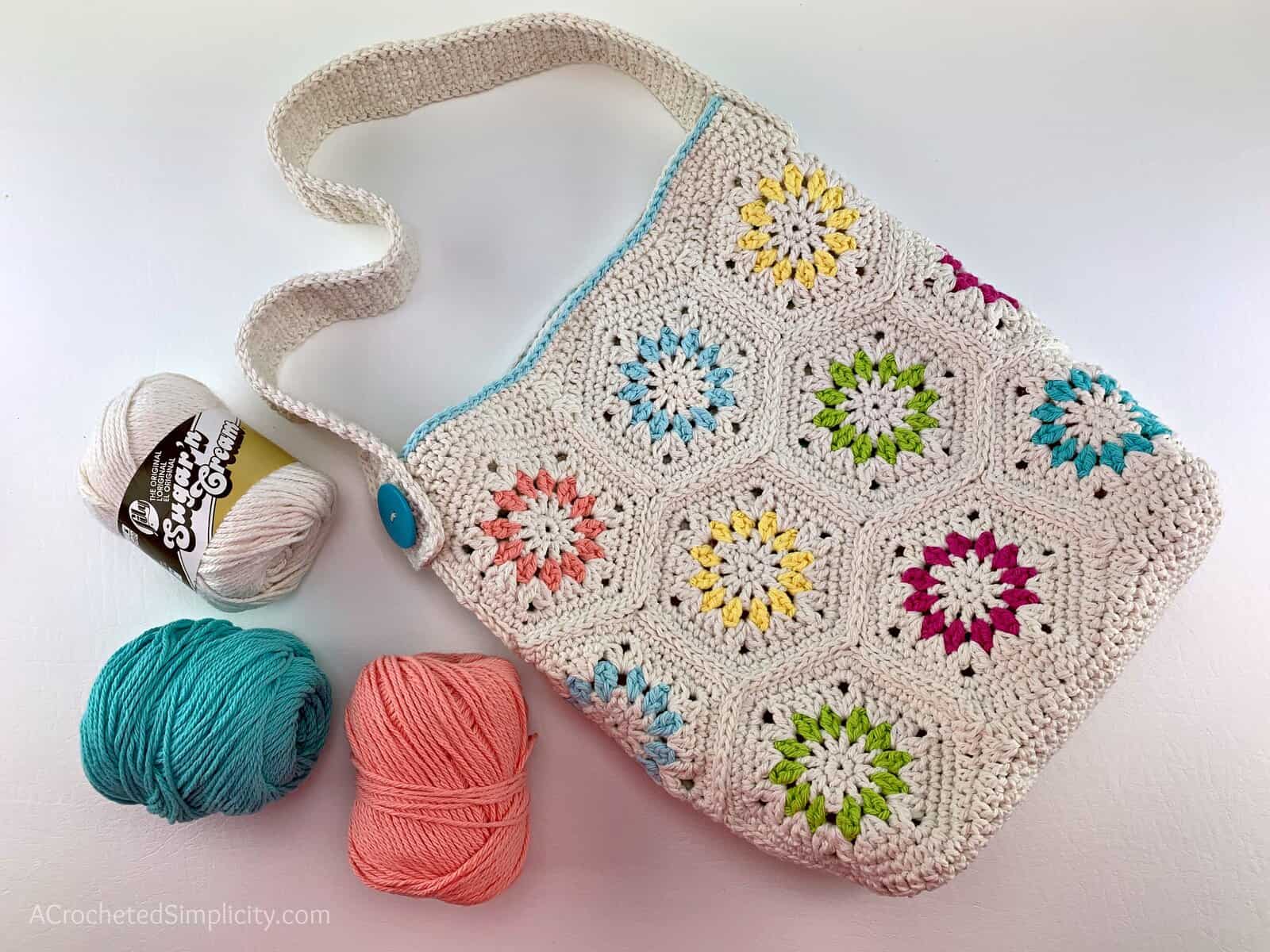 Summer Retro Tote Bag Free Crochet Bag Pattern A Crocheted Simplicity