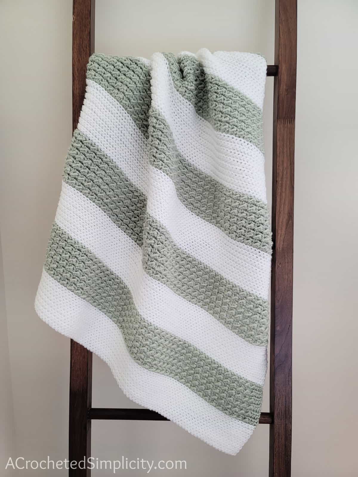 Easy C2C Striped Baby Blanket - Free Crochet Pattern - love. life. yarn.