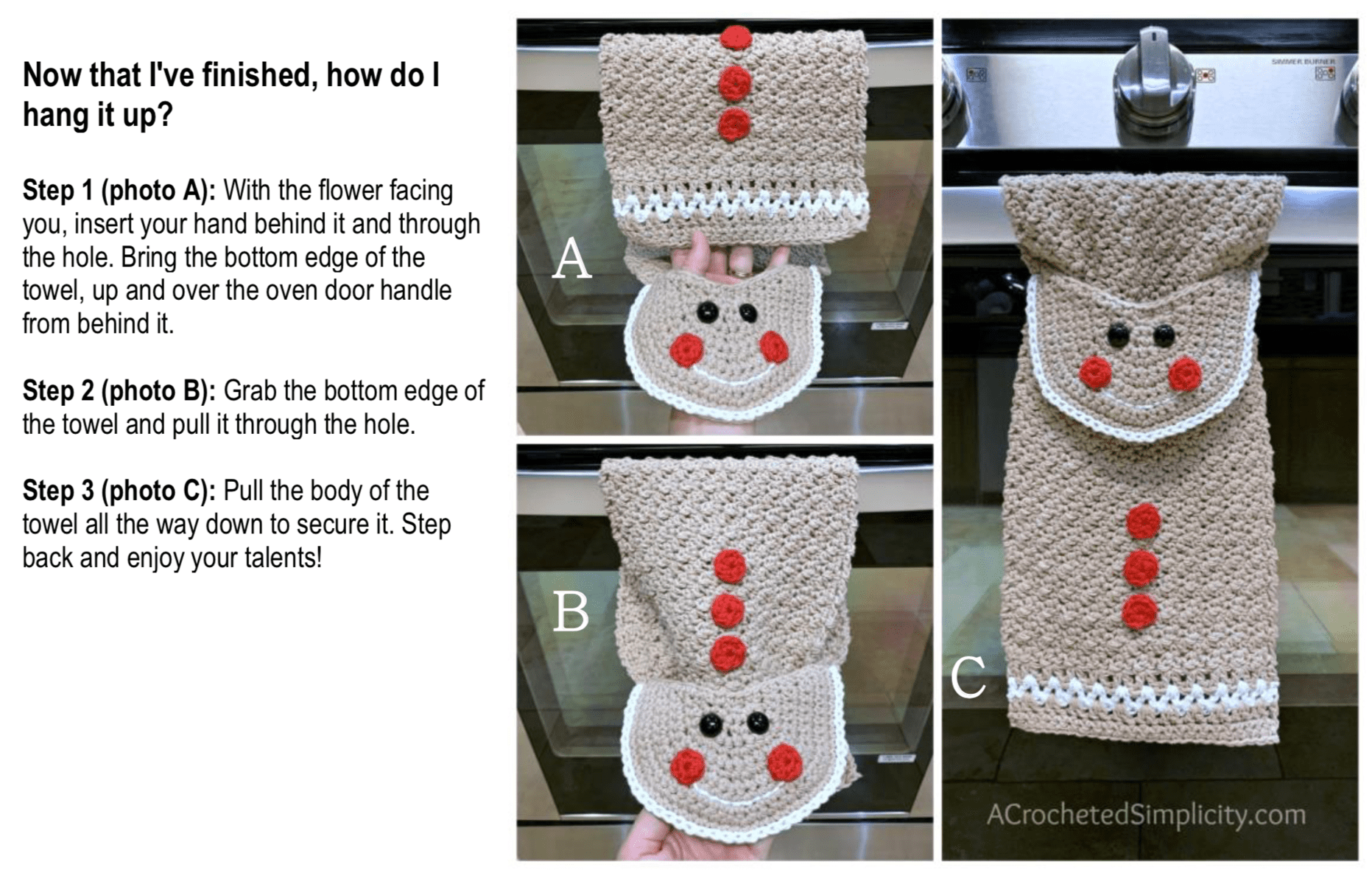 Snowman Kitchen Towel - Free Crochet Towel Pattern - A Crocheted