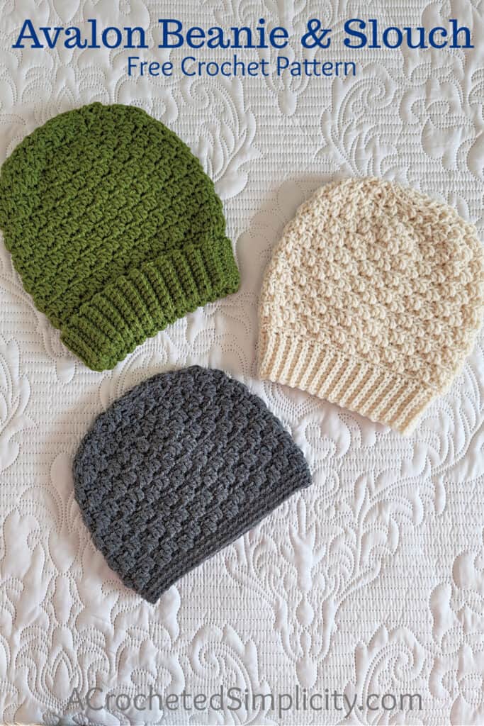 Avalon Beanie & Slouch - Free Crochet Hat Pattern - A Crocheted Simplicity