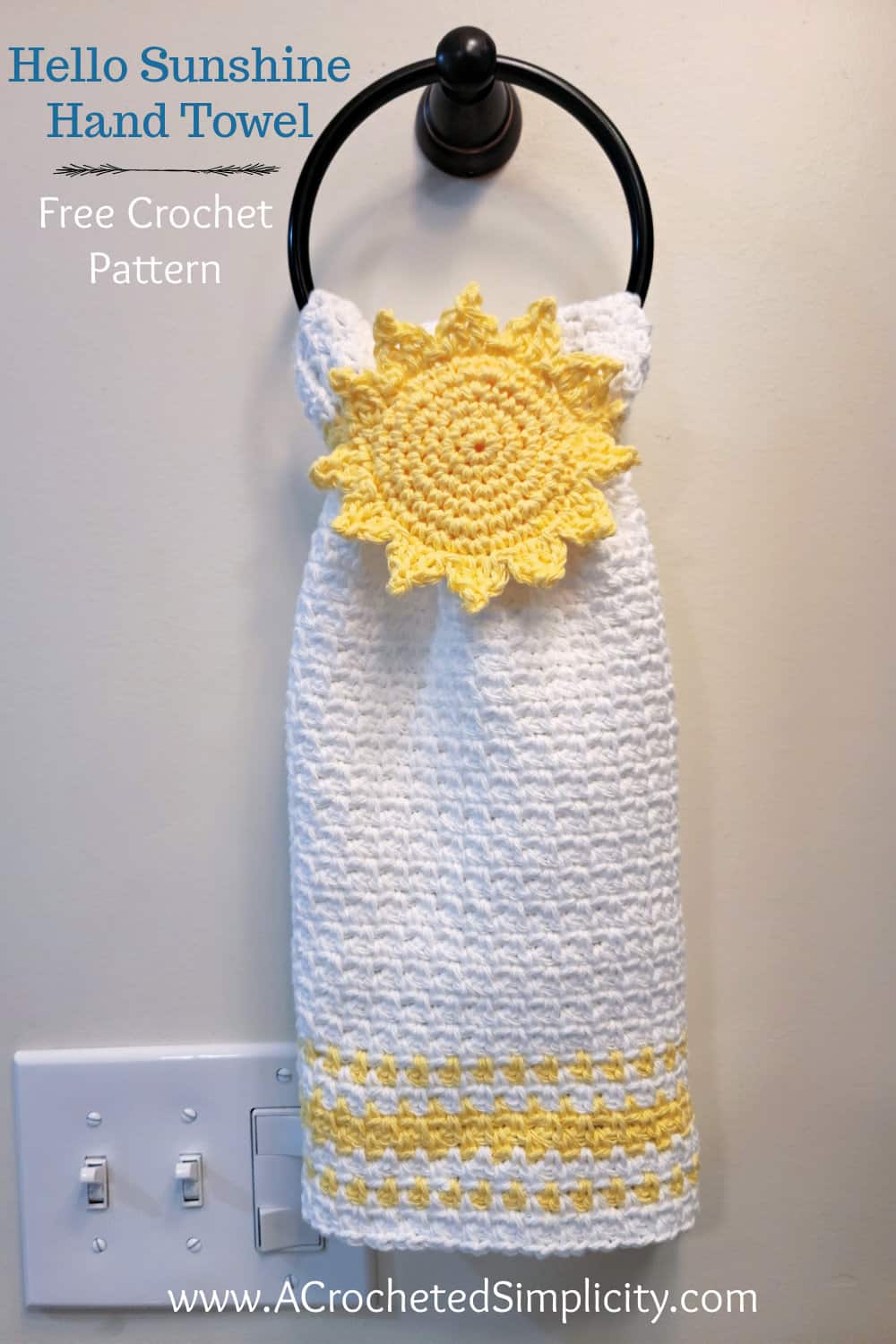 Farmhouse Striped Kitchen Towel - Free Crochet Towel Pattern - A