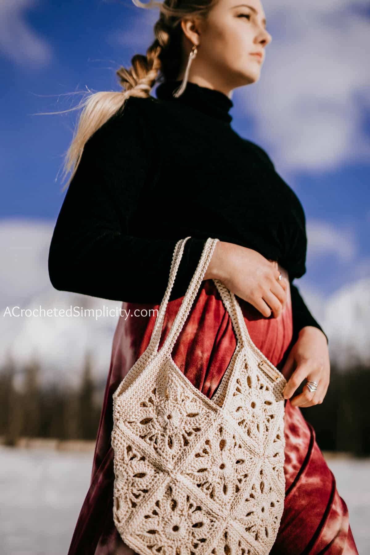 A One Skein Crochet Mesh Bag. Free pattern. - Zeens and Roger