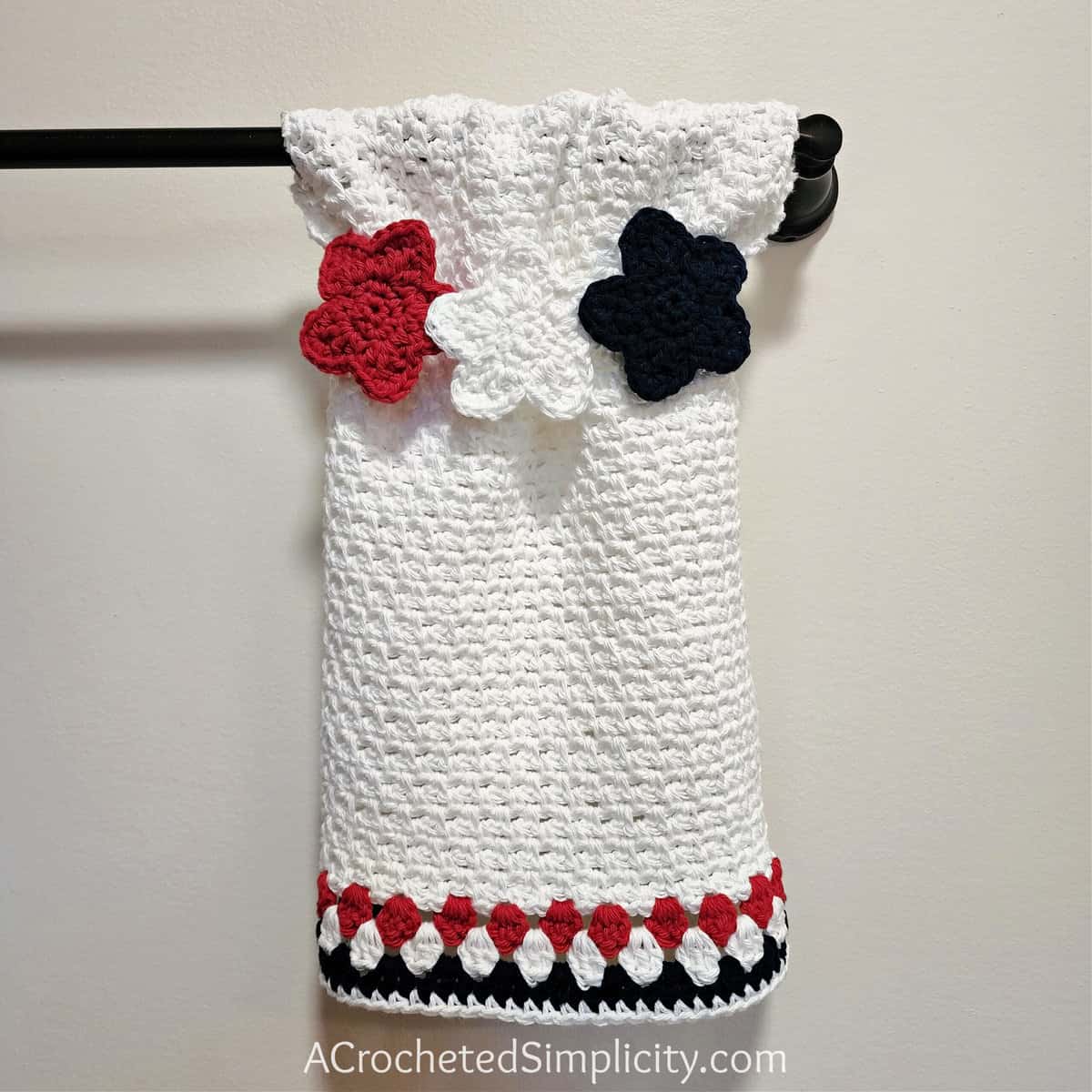 Farmhouse Heart Outlines Crochet Kitchen Towel