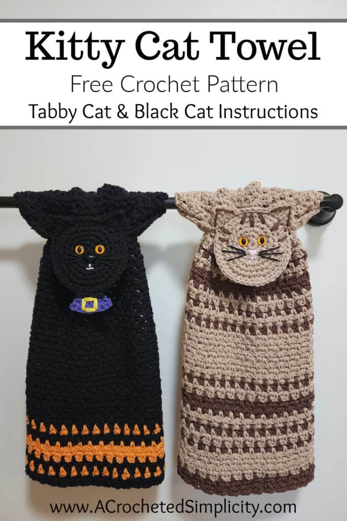 Kitty Cat Hand Towel - Free Crochet Towel Pattern - A Crocheted Simplicity