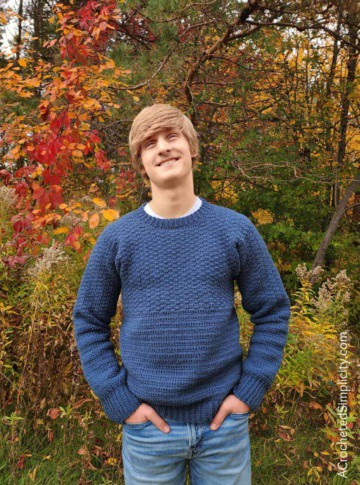 Men's Split Level Pullover - Free Crochet Sweater Pattern - A Crocheted ...