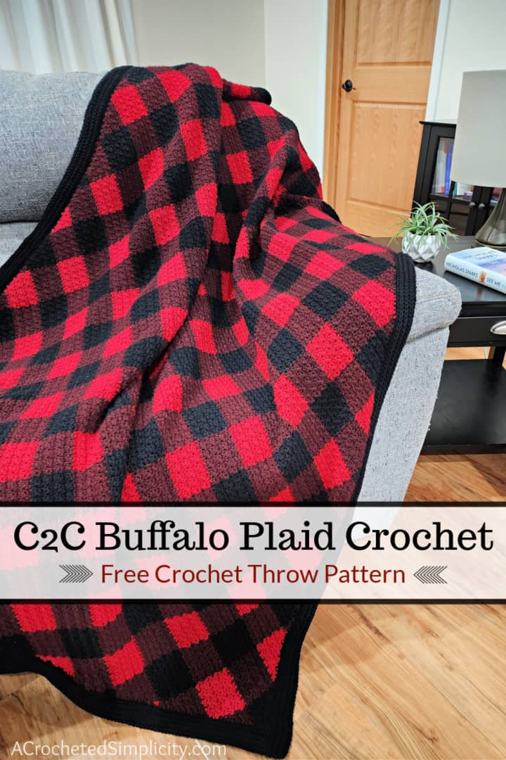 C2C Crochet Buffalo Plaid Blanket - A Crocheted Simplicity