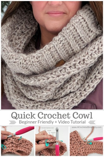 Easy Crochet Hooded Cowl - A Crocheted Simplicity