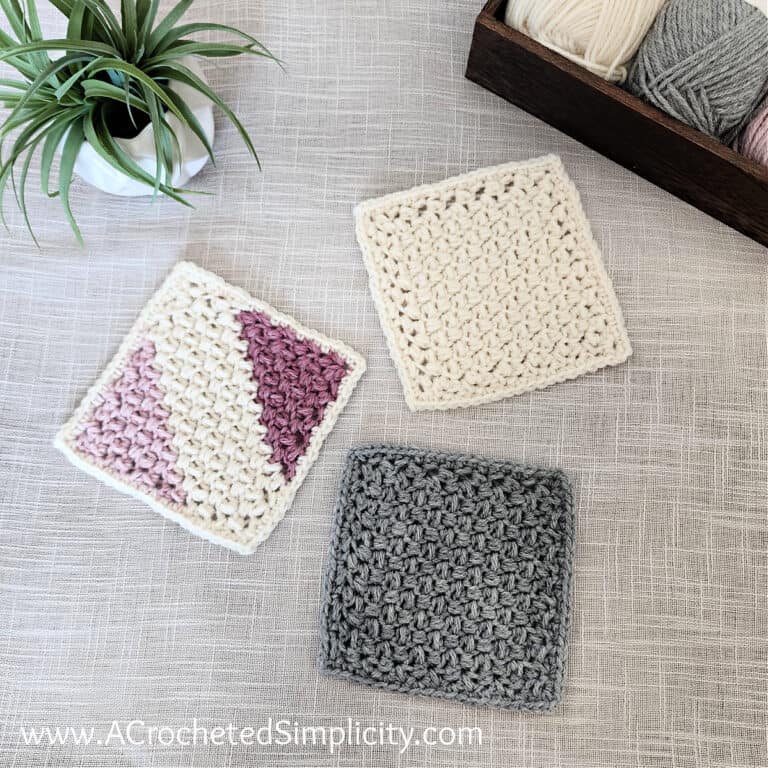 Crochet C2C Mini Bean Stitch - A Crocheted Simplicity