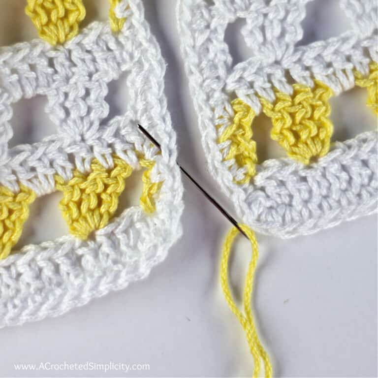 How To Sew A Mattress Stitch Crochet Seam - A Crocheted Simplicity