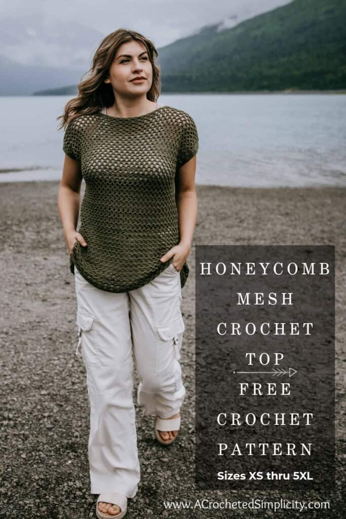 Honeycomb Mesh Crochet Crop-Top Pattern  FREE Crochet Pattern - Stardust  Gold Crochet