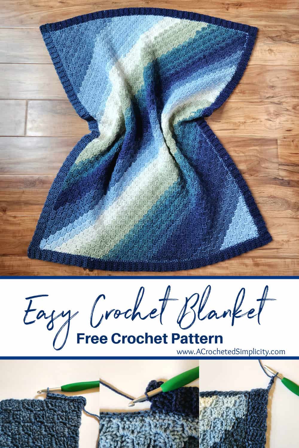 Crochet C2C Blanket - Caspian Crochet Blanket - A Crocheted Simplicity