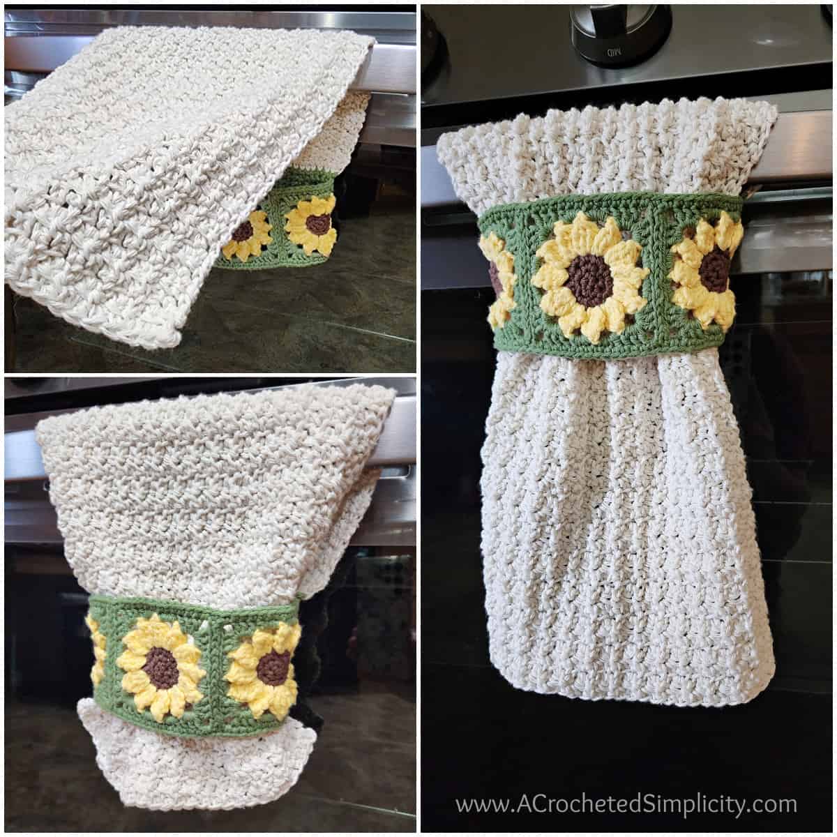 Sunflower Crochet Hand Towel - A Crocheted Simplicity