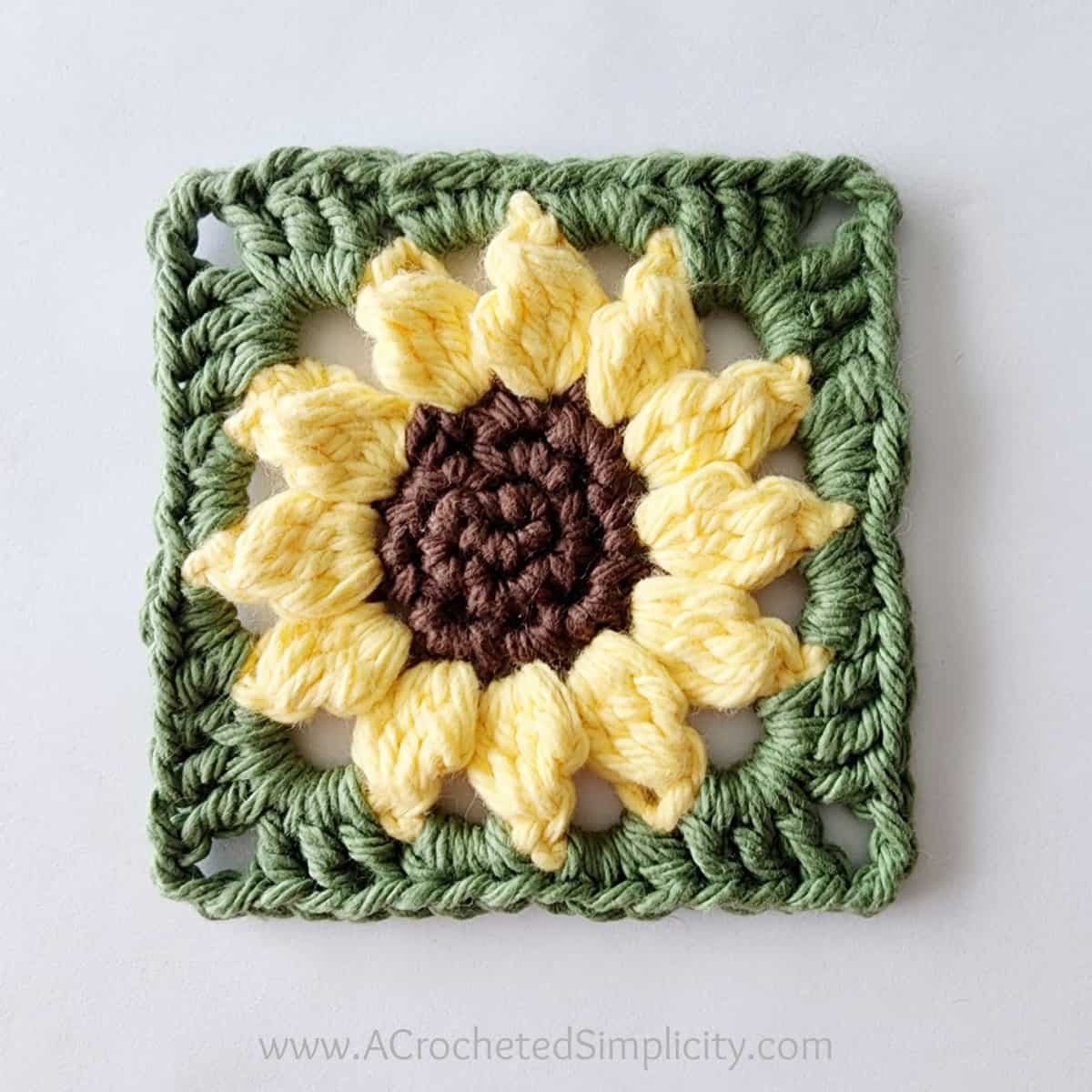 Sunflower Crochet Hand Towel - A Crocheted Simplicity
