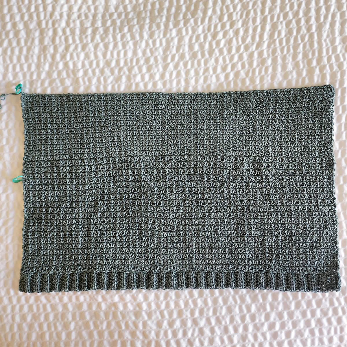 The beginning of a panel of the crochet summer top.