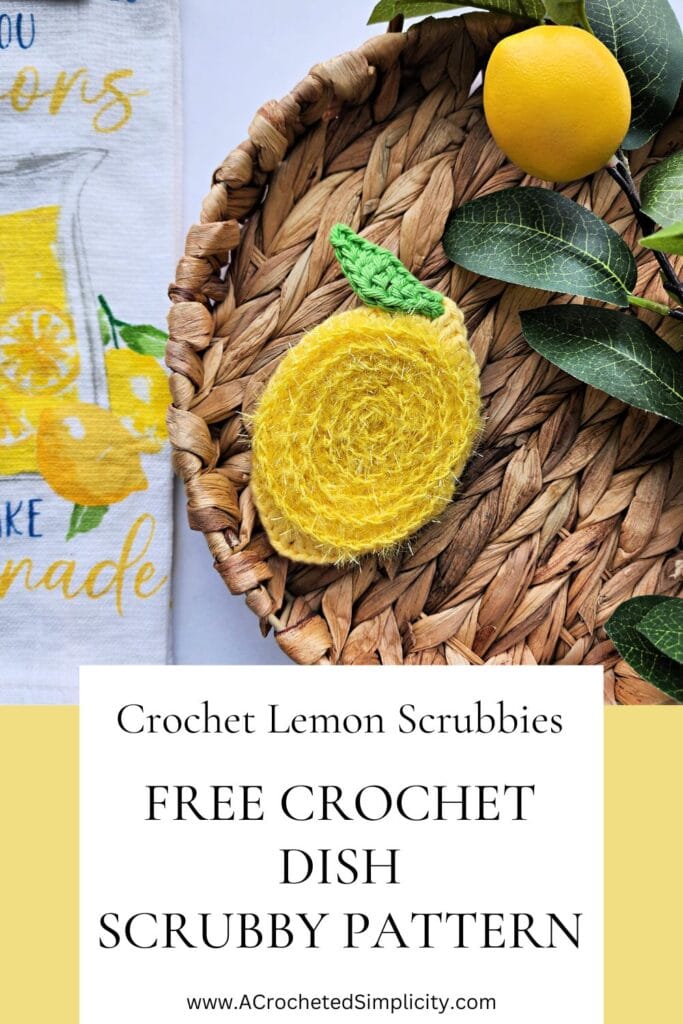 Lemon Crochet Dish Scrubby - A Crocheted Simplicity