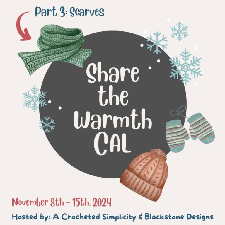 Share the warmth crochet along for charity part three, crochet scarves.