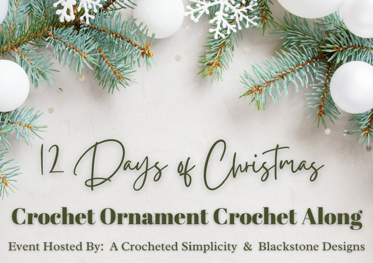 12 Days of Christmas ornament crochet along event.