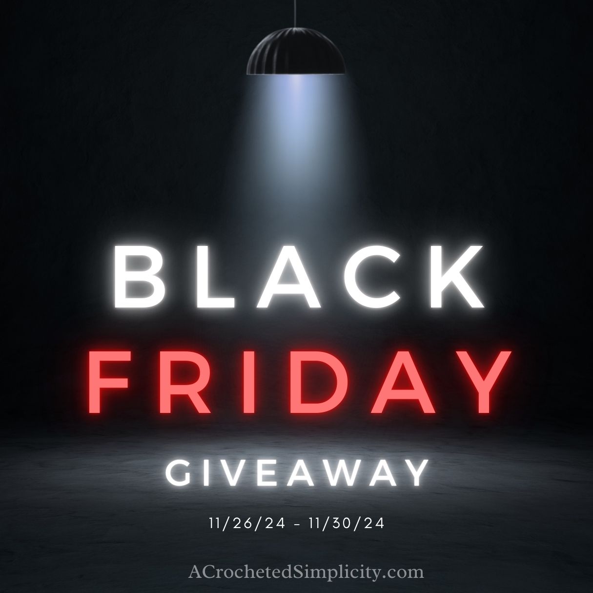 Black friday giveaway graphic.