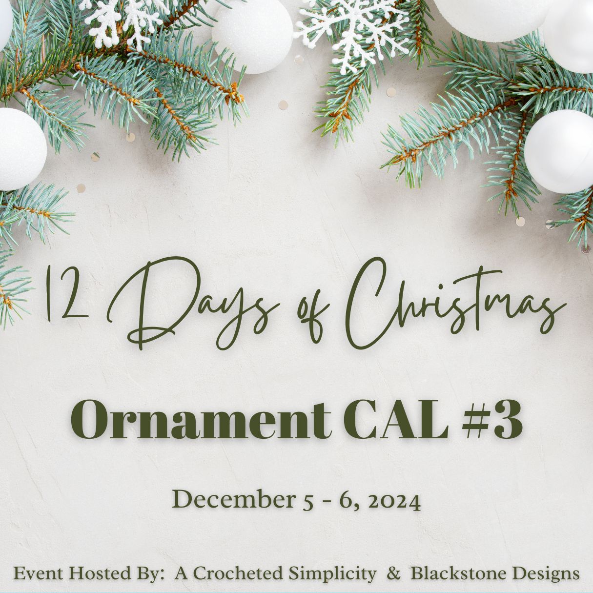 12 Days of Christmas Ornaments Crochet Along #3.