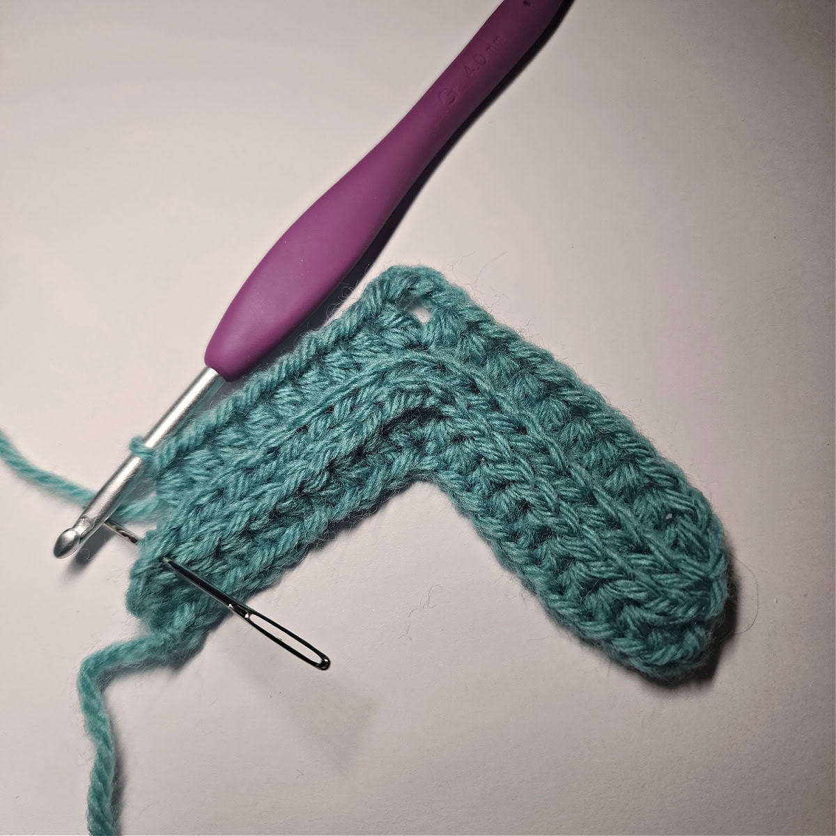 At the end of each row 3 repeat, skip the second to last stitch.